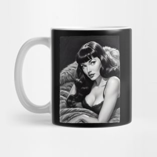 Bettie Page Black and White Portrait Mug